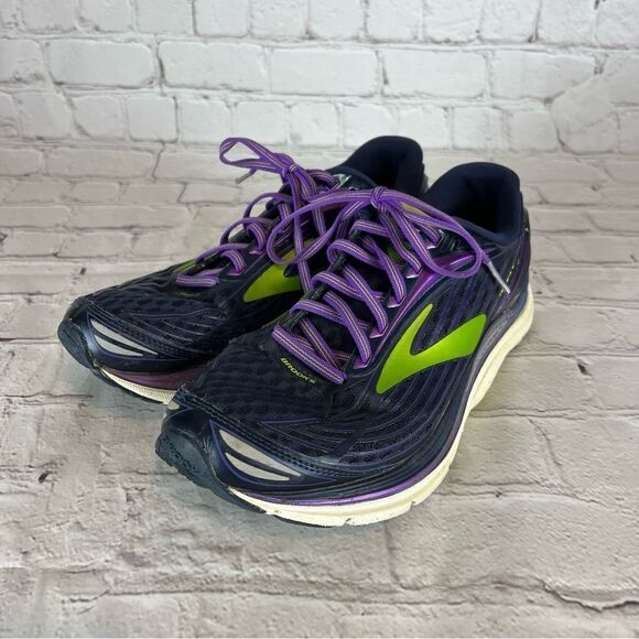 Brooks Transcend 4 Women’s Size 9.5 Peacoat/Iridesium/Lime Punch Running Shoes - Picture 1 of 11